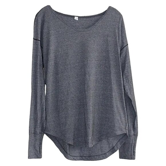 Lululemon - sz 10 - Weekend Long Sleeve Relaxed Tee in Grey, Oversized - Picture 1 of 11